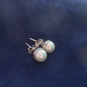 Pandora, Pearl Stud Earrings, 7mm, 925, Modern, Contemporary